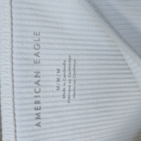american eagle off- white cropped adjustable strap ribbed tank M - Picture 3 of 5